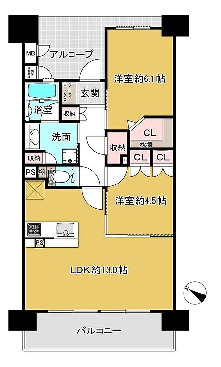 2LDK 間取り
