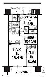 グランディレジデンス和歌山三木町 2SLDKの間取図画像