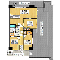 プラネスーペリア泉北原山公園 3LDKの間取図画像
