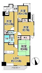 アステージ貝塚 4LDKの間取図画像