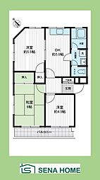 スカイヴィレッジ戸塚 3DKの間取図画像