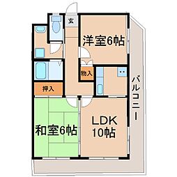 セ・ラ・ヴィ山手 2LDKの間取図画像