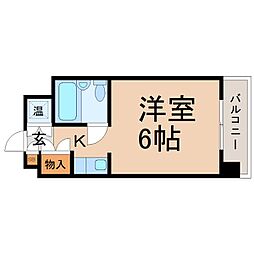 キューブ塚口 1Kの間取図画像