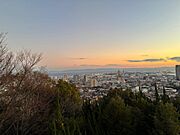 現地からの夕景、大阪方面