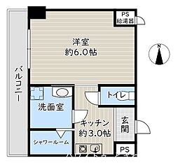 常盤台宝マンション 1Kの間取図画像