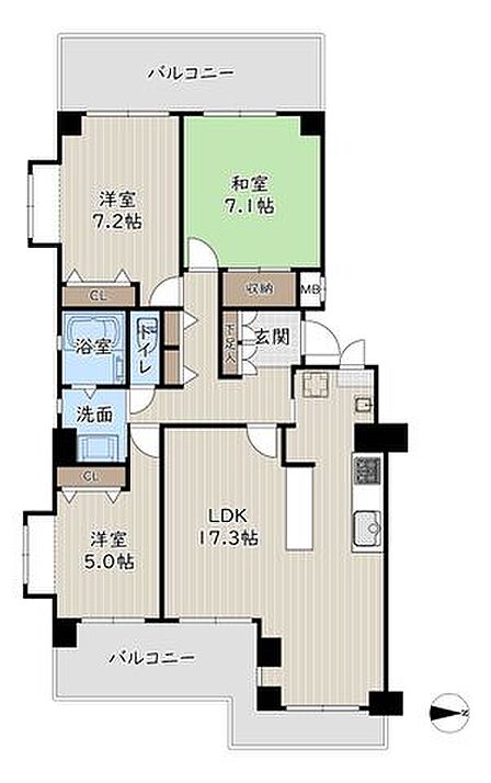 3LDK 間取り