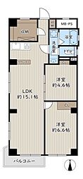 第二上板橋サンライトマンションF 2SLDKの間取図画像