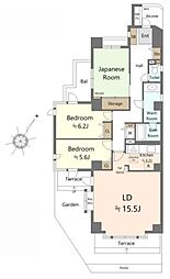 ライオンズガーデン東大宮弐番館 3LDKの間取図画像