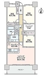 ビクトリアアネーロ大宮 3LDKの間取図画像