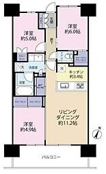 プラウド浦和 3LDKの間取図画像