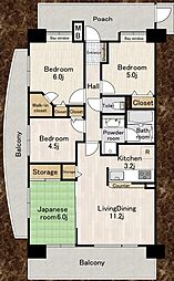 レーベンハイム戸田公園アクアシティ 4LDKの間取図画像