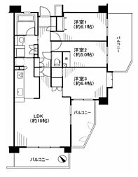 コスモ蕨エクセラ 3LDKの間取図画像