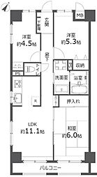 コスモ大宮公園 3LDKの間取図画像