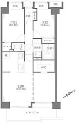セントラルコート浦和南 2LDKの間取図画像