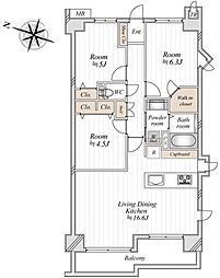 オーベル大宮・東宮原 3LDKの間取図画像
