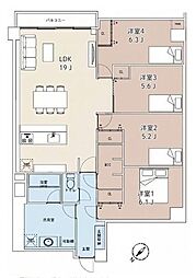 南浦和ハイツ 4LDKの間取図画像