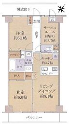 モナークプラザ西浦和秋ヶ瀬公園 2SLDKの間取図画像