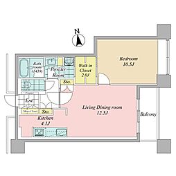 東京シーサウスブランファーレ 1LDKの間取図画像