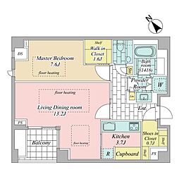 ウェリス有栖川 1LDKの間取図画像
