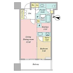 パークコート渋谷ザタワー 1LDKの間取図画像