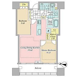 パークコート渋谷ザタワー 2LDKの間取図画像