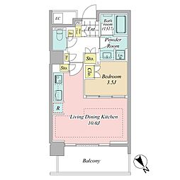 パークコート神宮前 1LDKの間取図画像