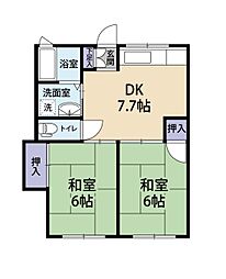 エクセル咲が丘 2DKの間取図画像