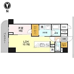 プレミアム菱屋西 1LDKの間取図画像