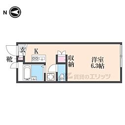 レオパレスソレイユ ワンルームの間取図画像