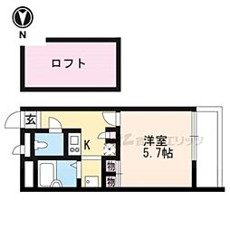 レオパレスタチバナ 1Kの間取図画像