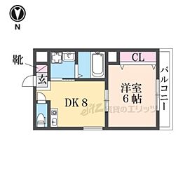 ドゥ・ミル・アン東大阪 1DKの間取図画像