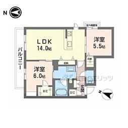 シャーメゾンブランシュ 2LDKの間取図画像