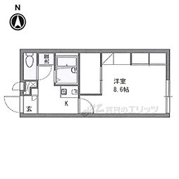 レオパレスサンガ 1Kの間取図画像