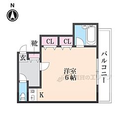 サンライフ東花園 ワンルームの間取図画像