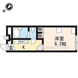 レオパレスフラワリー 1Kの間取図画像