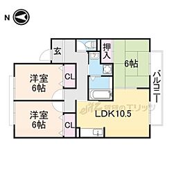 ルミエールB棟 3LDKの間取図画像