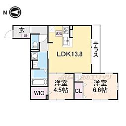 D-room南塚口 2LDKの間取図画像