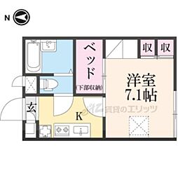 レオパレスSYOU2 1Kの間取図画像