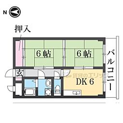 ル・シャトー 2DKの間取図画像