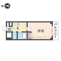 アクティ塚口 1Kの間取図画像