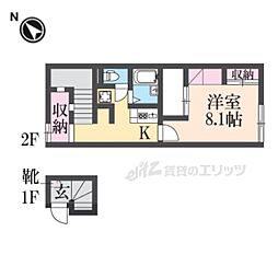 レオパレス東園田2 1Kの間取図画像