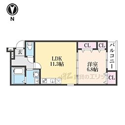 フジパレス水明公園西 1LDKの間取図画像