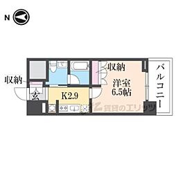 BelleFace尼崎 1Kの間取図画像