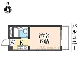 プリエール名神尼崎 1Kの間取図画像