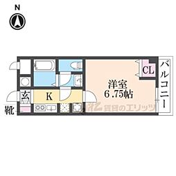 Hiro武庫之荘 1Kの間取図画像
