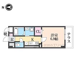 ラッフィナートフィオーレ 1Kの間取図画像
