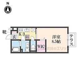 グレイス尼崎B棟 1Kの間取図画像