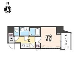 S-RESIDENCE小阪AZURE 13階1Kの間取り