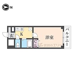 アクティ塚口 1Kの間取図画像
