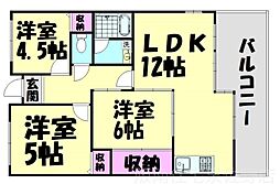 ピュアコートU 3LDKの間取図画像